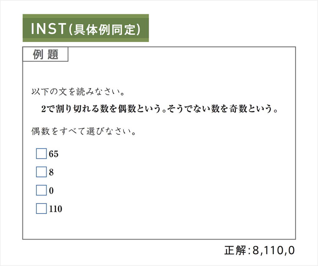 INST（具体例同定）