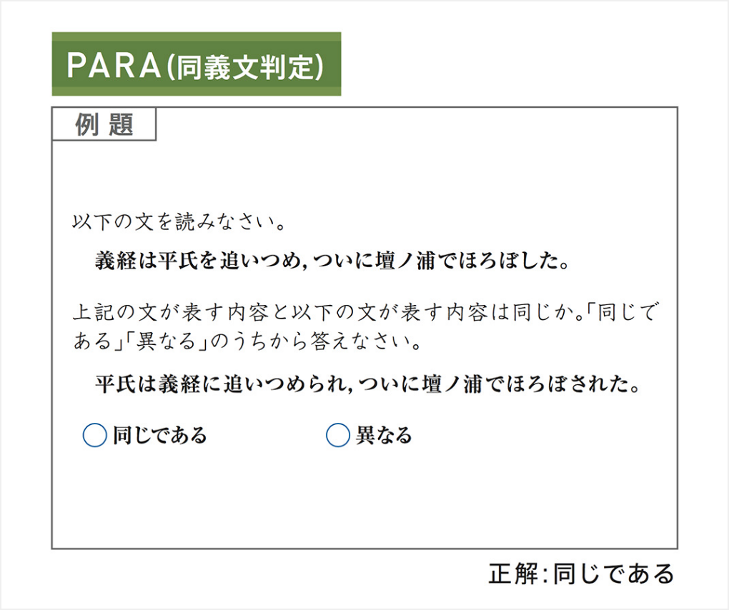 PARA（同義文判定）